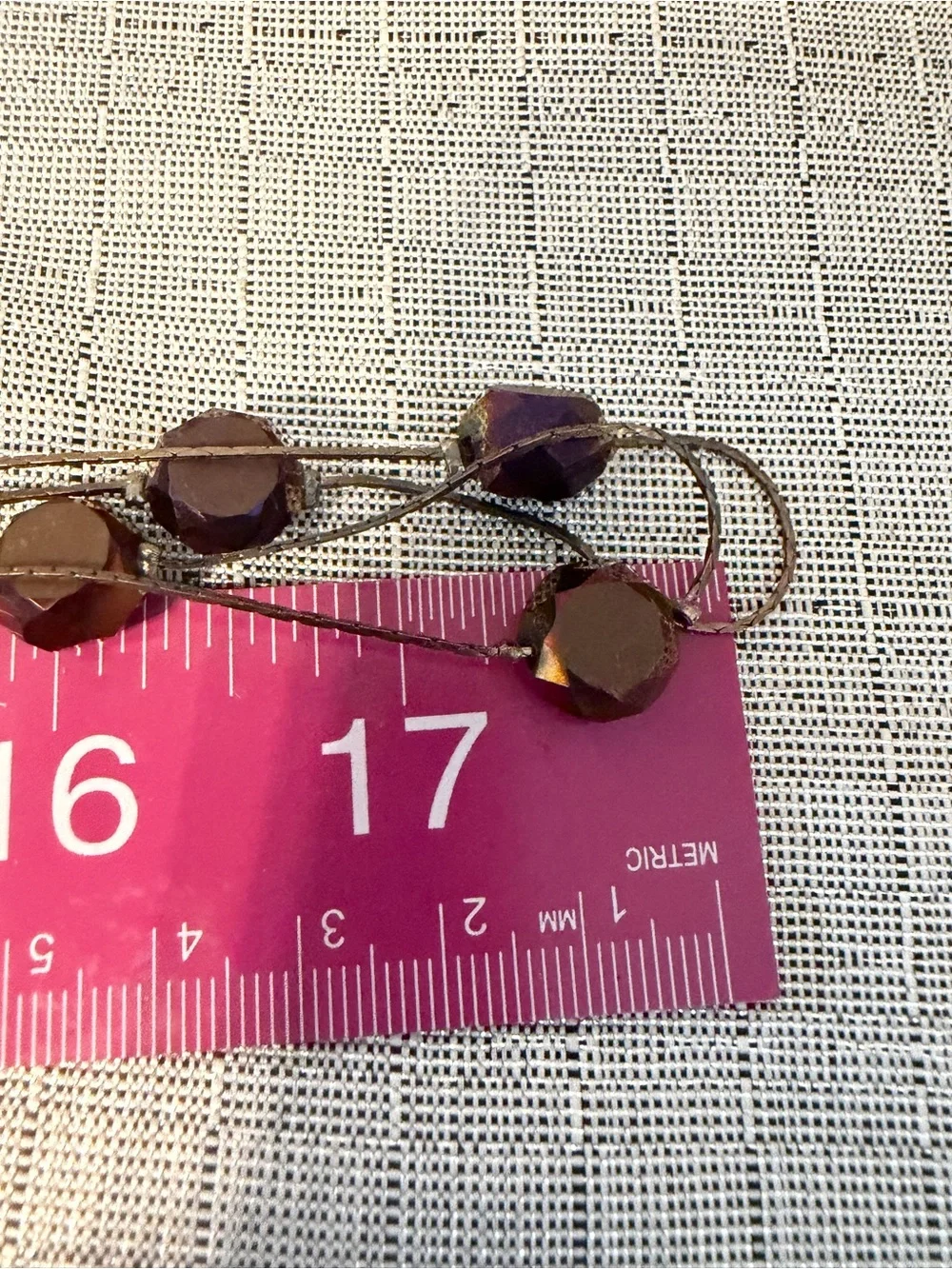 Iridescent Purple Faceted Bead Long Necklace